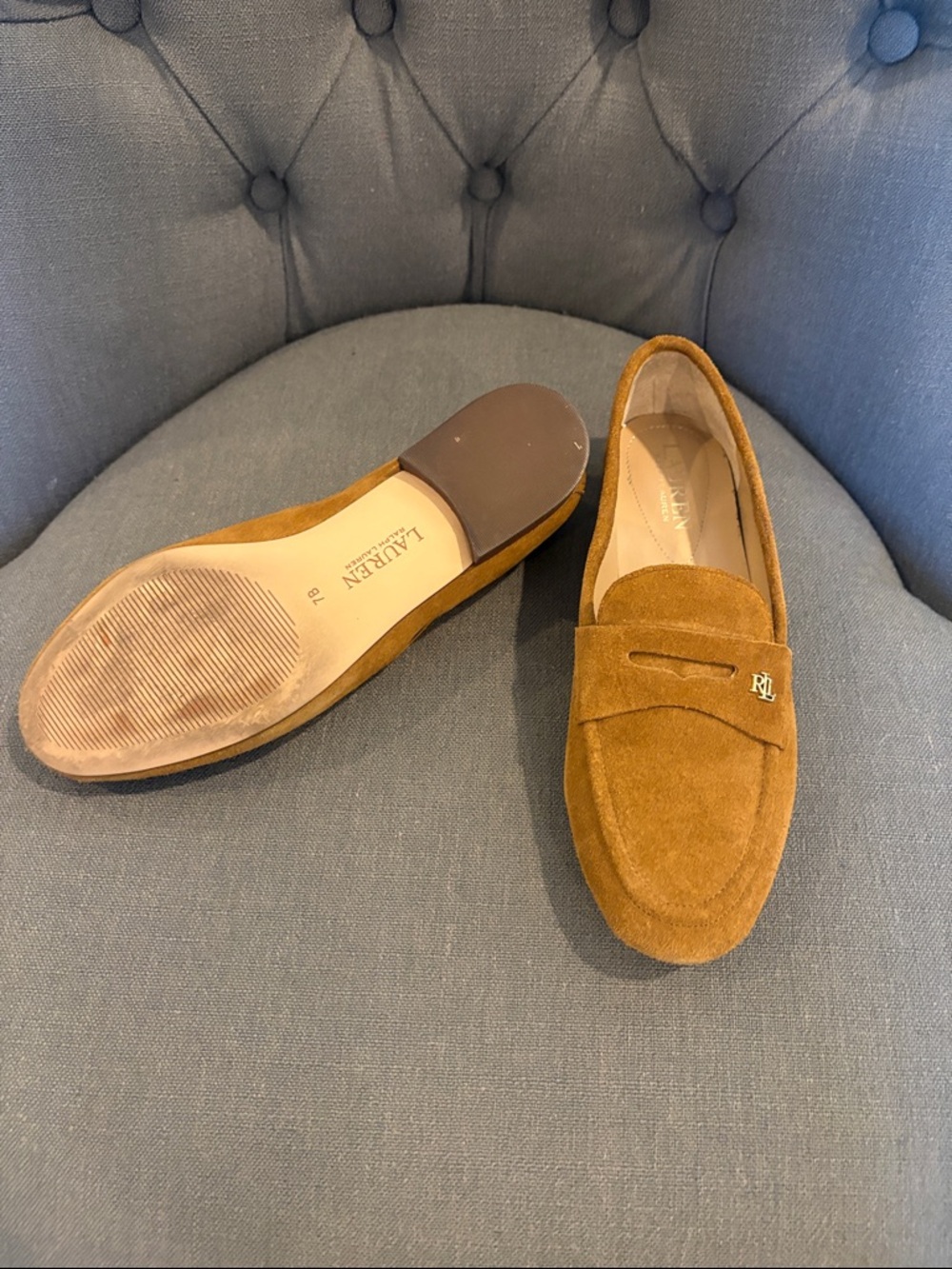 Ralph Lauren Suede Penny Loafers — Cognac Brown - Picture 3 of 8